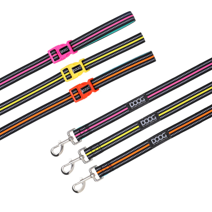 'Clip It' Neoprene Dog Lead - (Neon High Vis) Rin Tin Tin